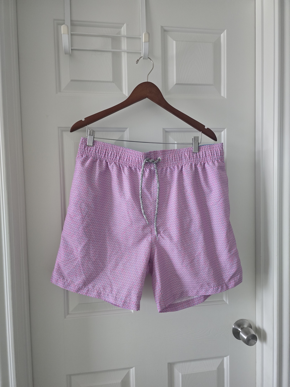 Michael’s Men’s Pink Geometric Swim Trunks XL Preppy Beach Shorts